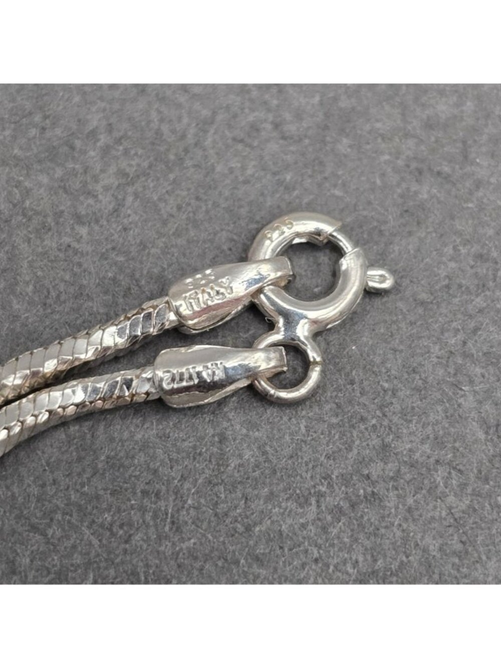 Vintage Sterling Silver Twisted Snake Chain Necklace 18" Italian Signed Karizia - Picture 6 of 10